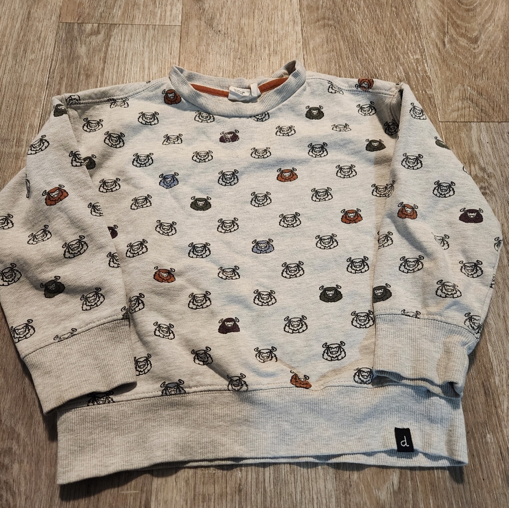 Deux par Deux Heather Gray and Rust Top